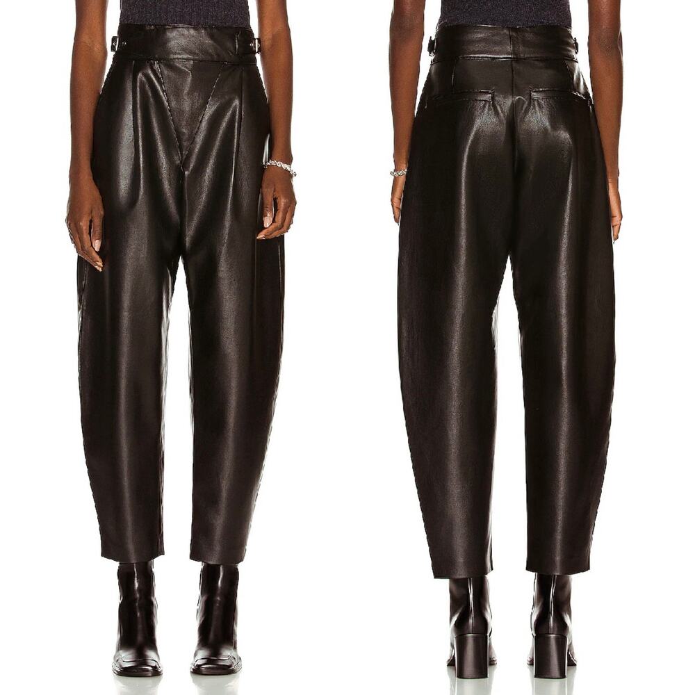 AGOLDE Vegan Leather Wrap Band Pants Detox Black High Rise Size 29